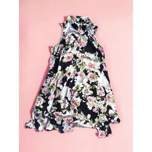 Plus Size 3X Floral Lightweight Sheer Button Down Flowy Dress